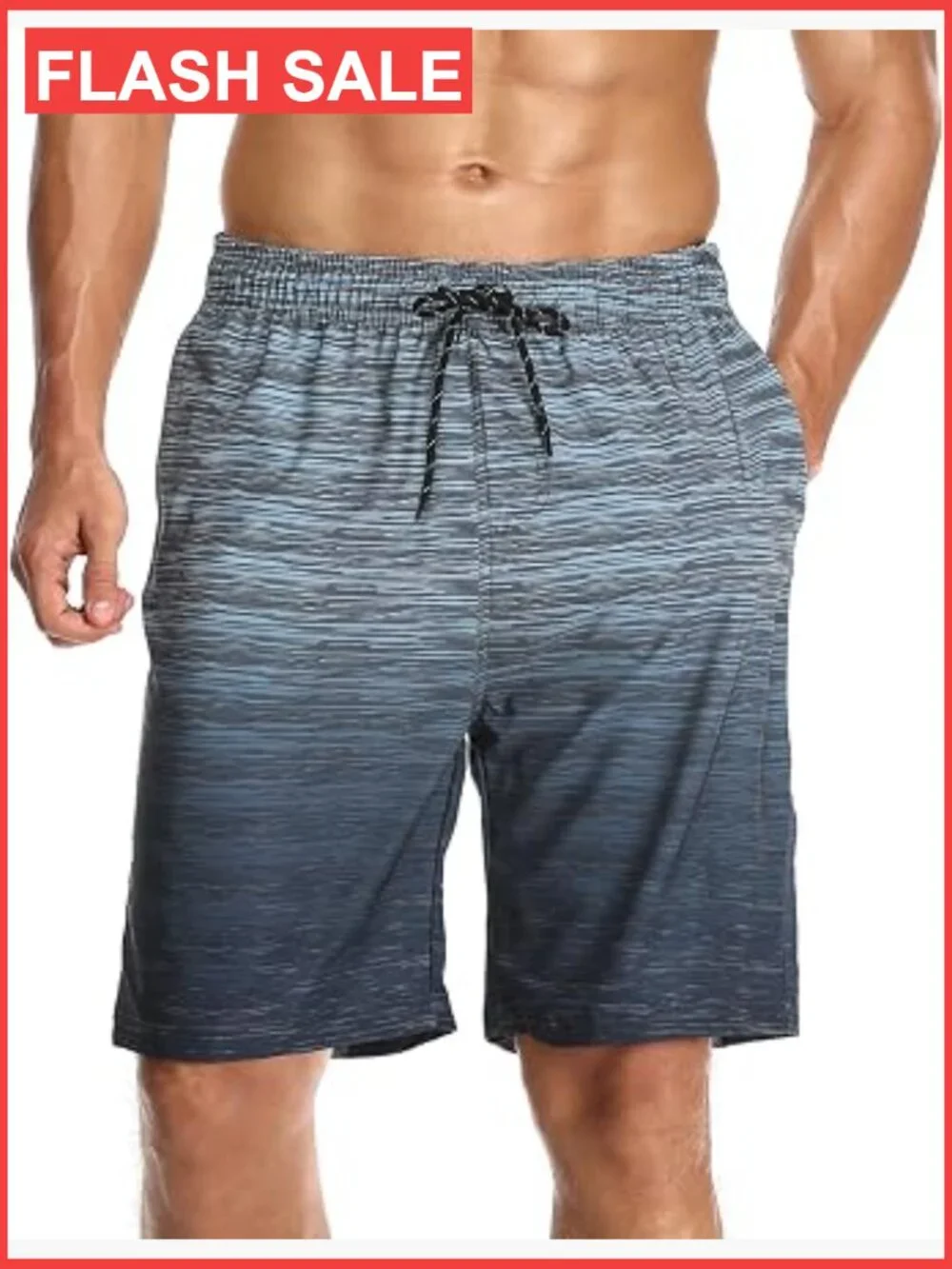 Mens Swim Trunks Quick Dry Board Shorts with Mesh Liner Zipper Pockets